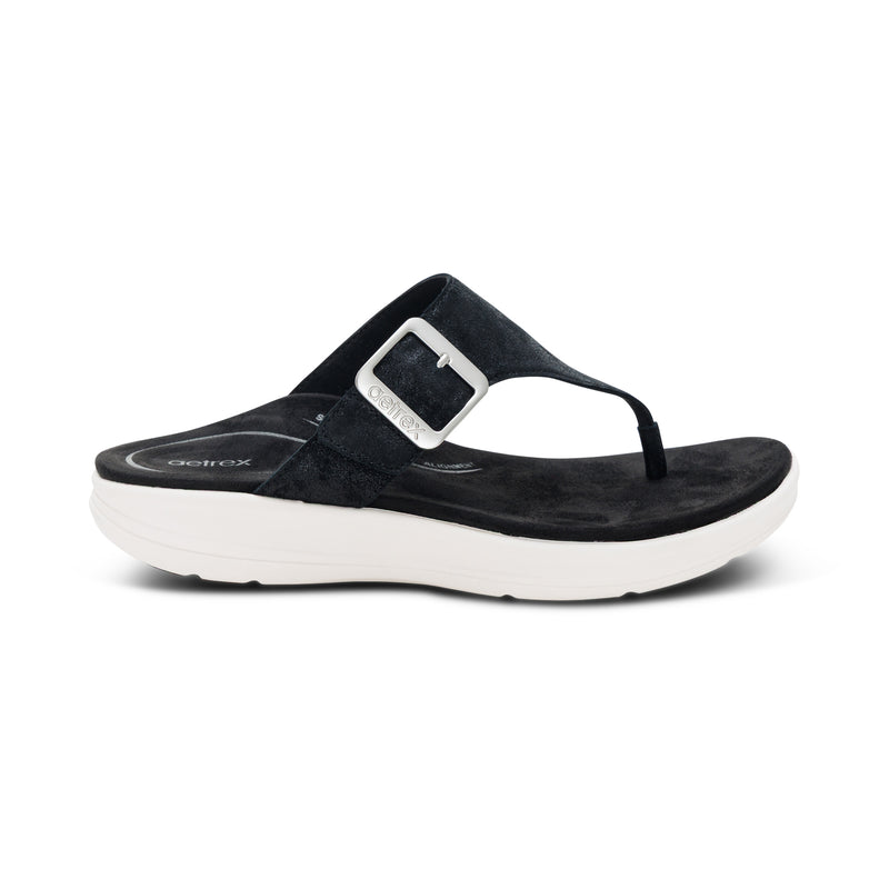 Donna Adjustable Thong Sandal #color_black