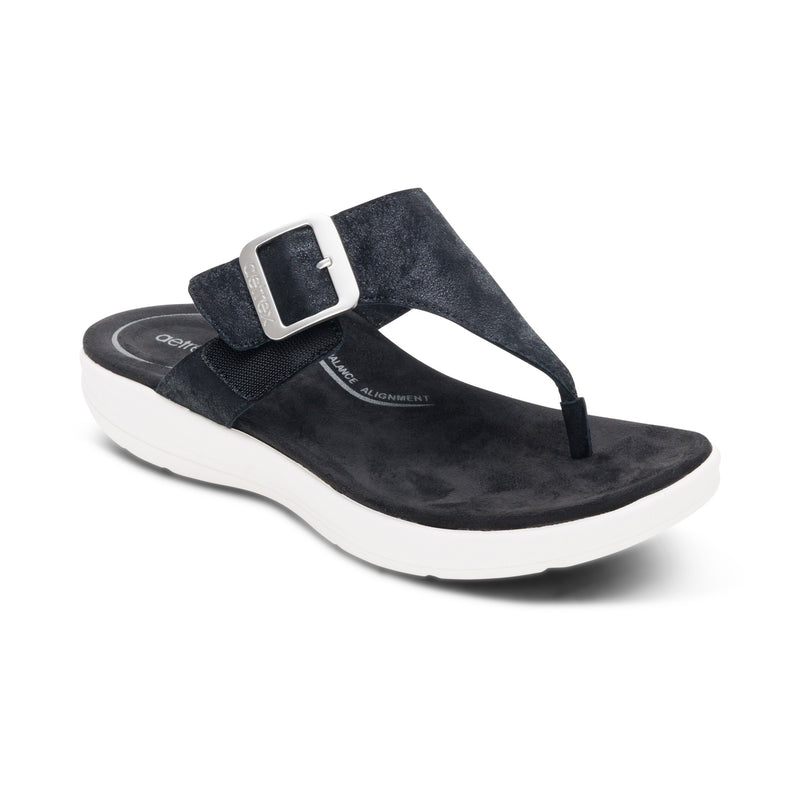 Donna Adjustable Thong Sandal #color_black