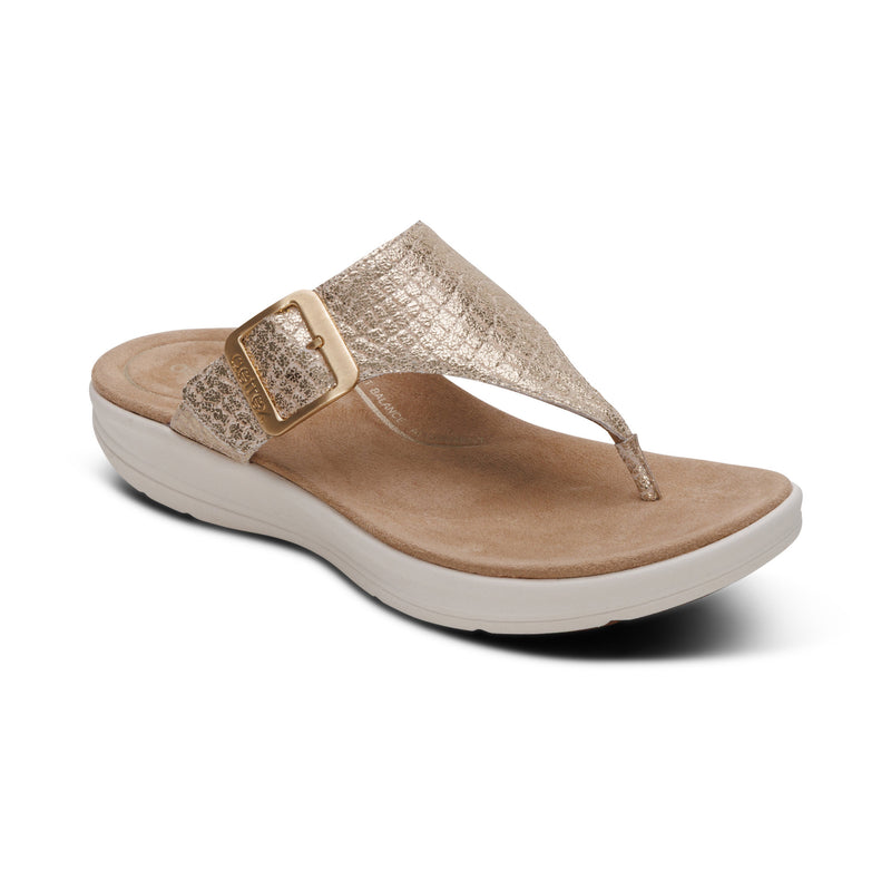 Donna Adjustable Thong Sandal #color_champagne