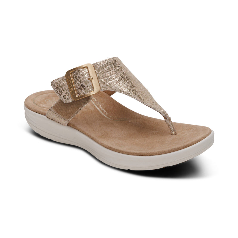 Donna Adjustable Thong Sandal #color_champagne