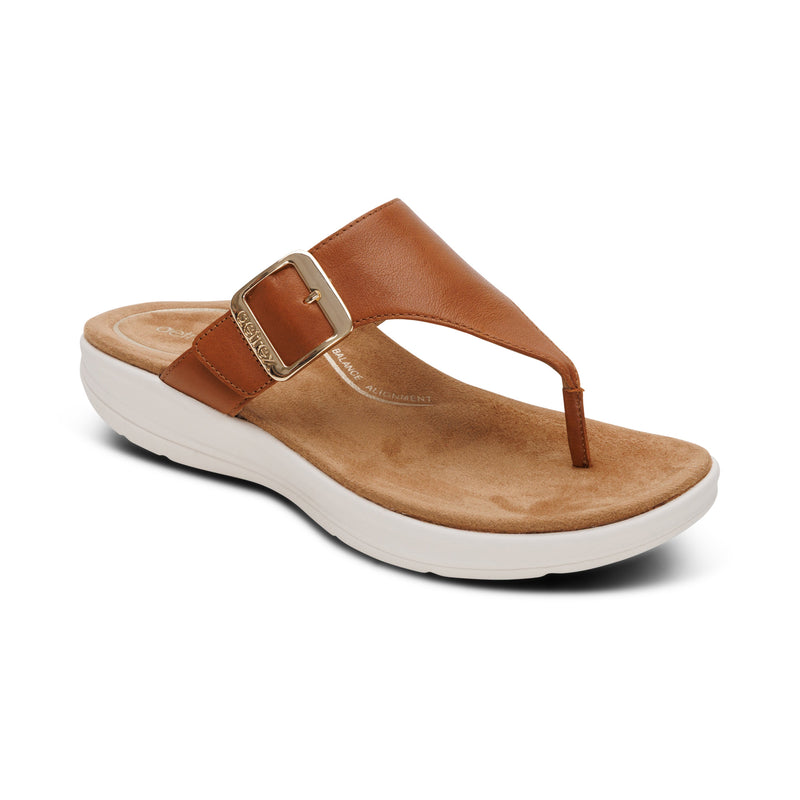 Donna Adjustable Thong Sandal #color_cognac