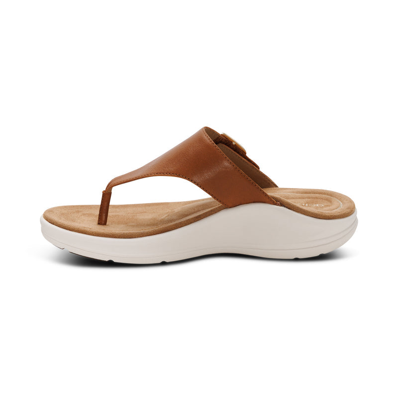 Donna Adjustable Thong Sandal #color_cognac