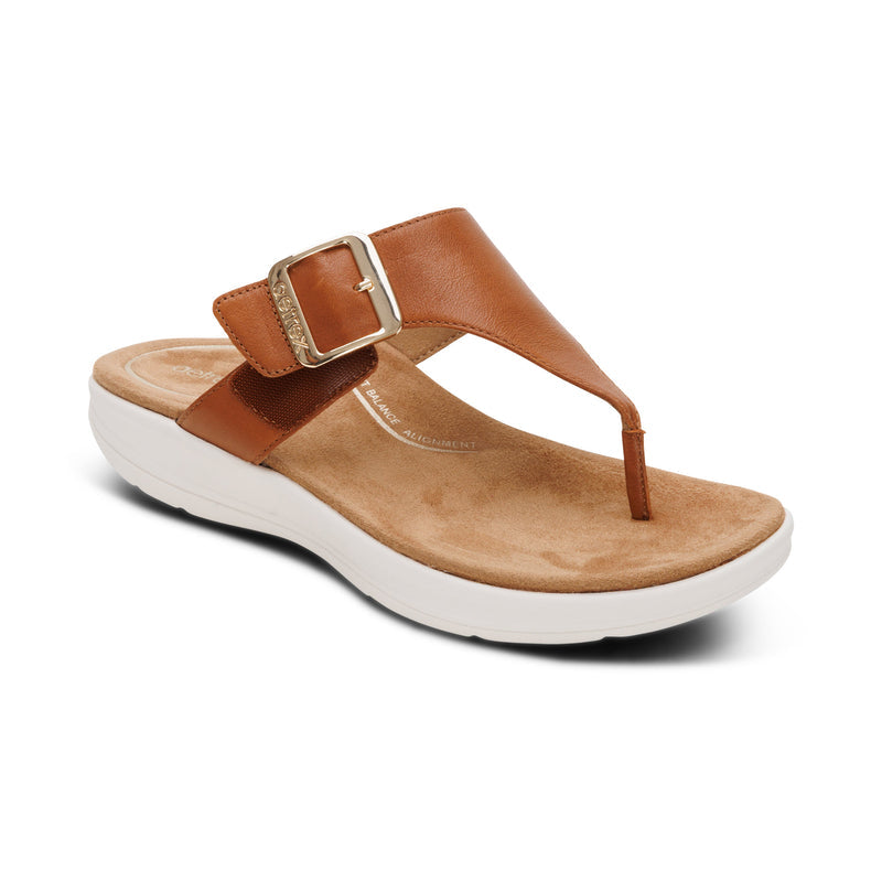 Donna Adjustable Thong Sandal #color_cognac