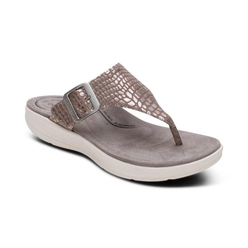 Donna Adjustable Thong Sandal #color_pewter metallic