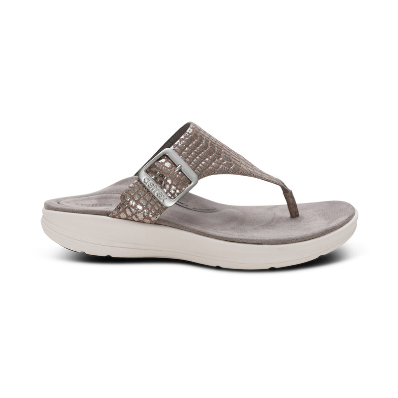 Donna Adjustable Thong Sandal #color_pewter metallic