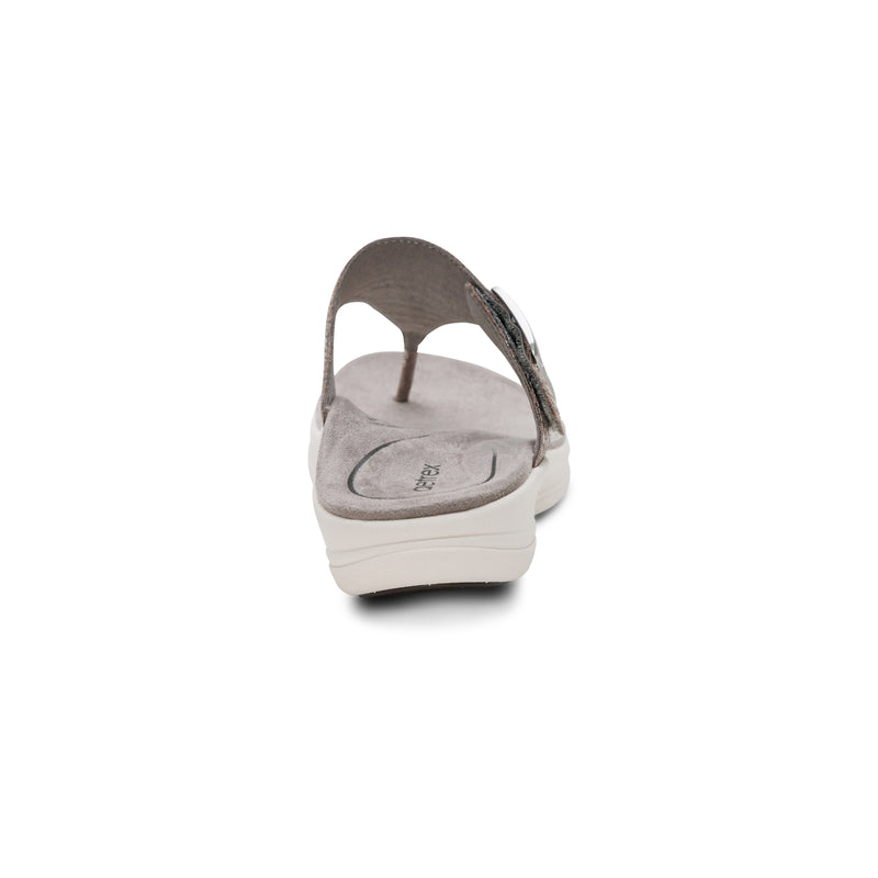 Donna Adjustable Thong Sandal #color_pewter metallic