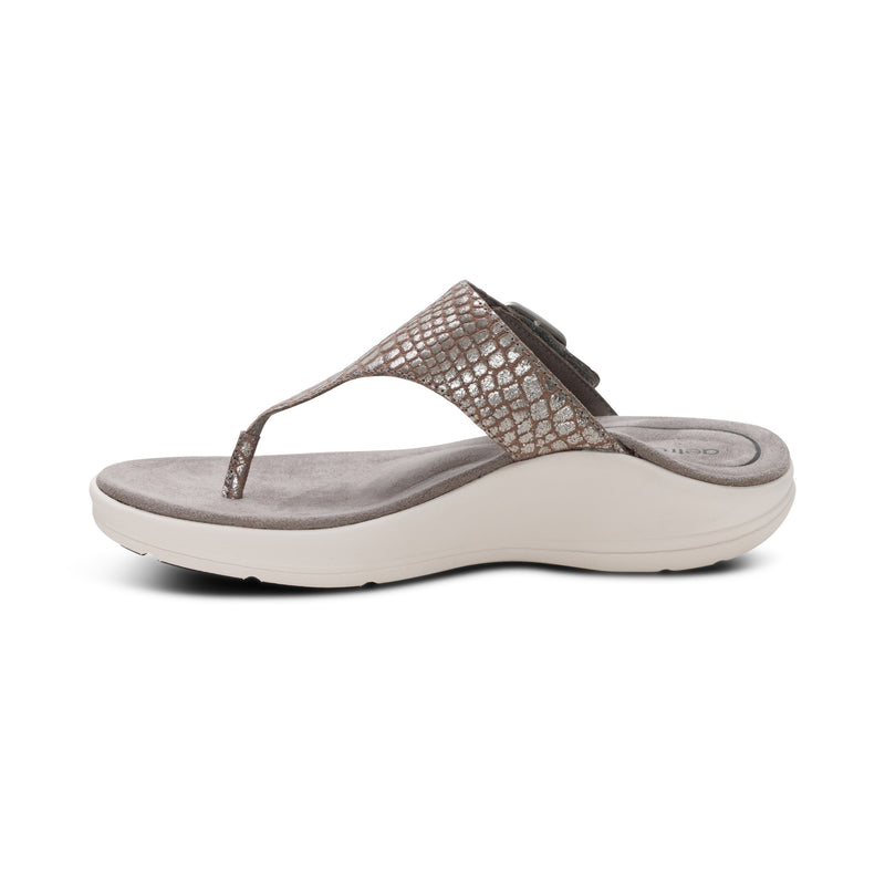 Donna Adjustable Thong Sandal #color_pewter metallic
