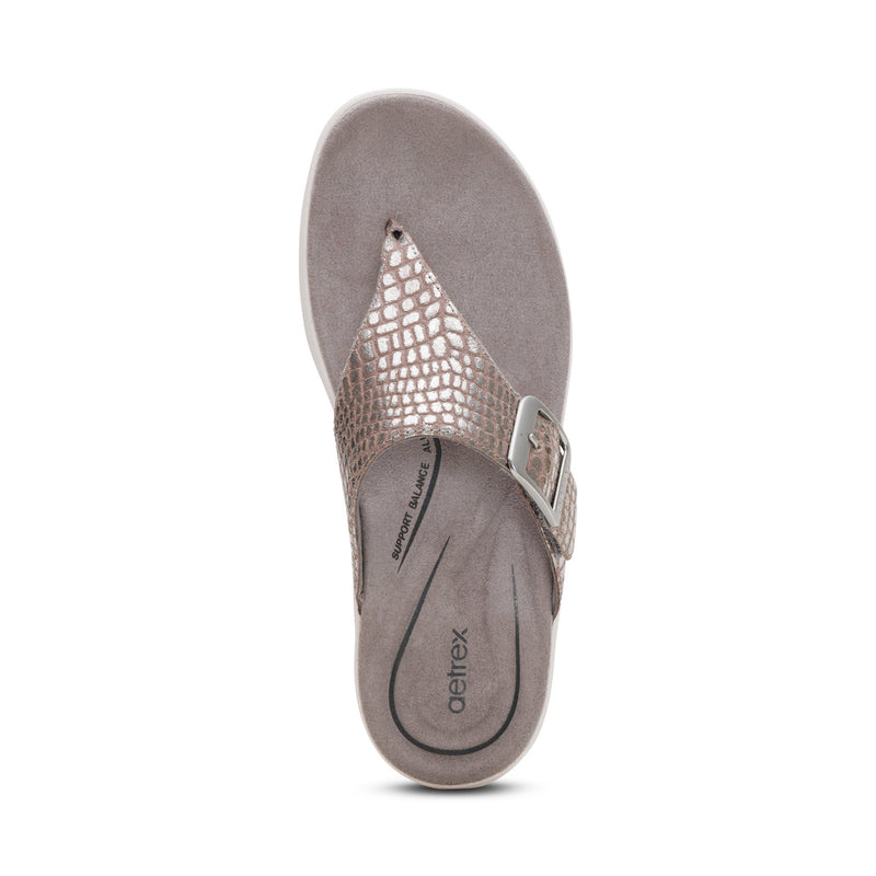 Donna Adjustable Thong Sandal #color_pewter metallic