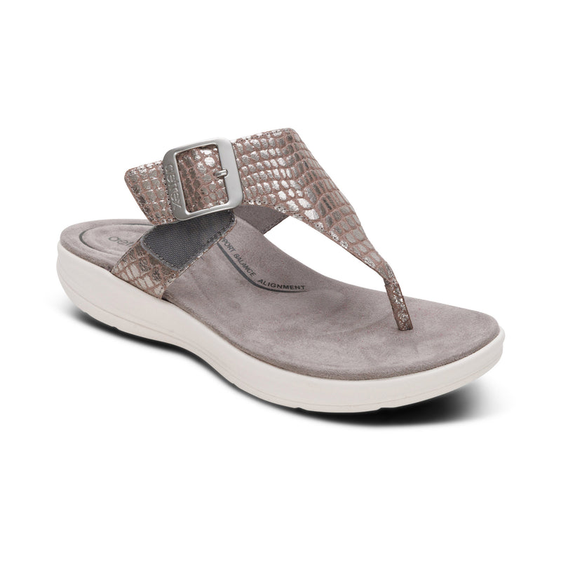 Donna Adjustable Thong Sandal #color_pewter metallic