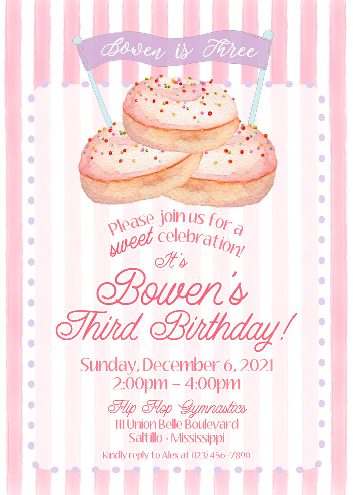 Donut Birthday Invitation