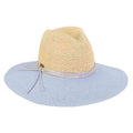 Dori Two Tone Safari Hat with Metallic Band - Sun 'N' Sand Hats Safari Hat Sun N Sand Hats hh2143B pw Natural / Periwinkle M/L (58 cm)