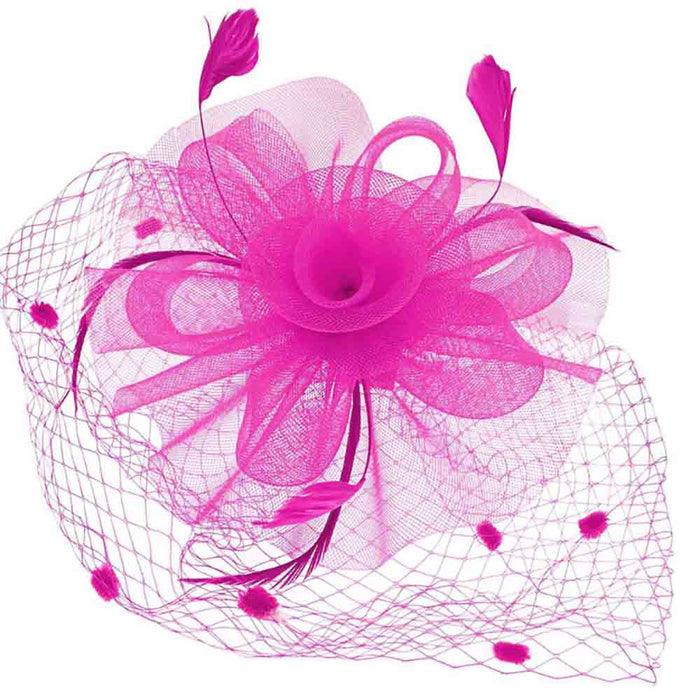 Dotted Netting Veil Fascinator with Tulle Flower - Something Special Fascinator Something Special LA