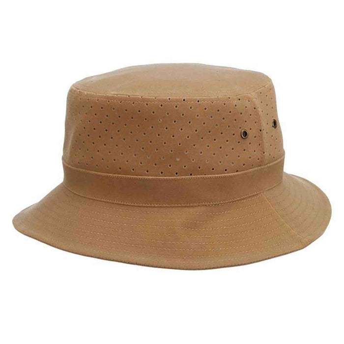 DPC Global Perforated Crown Bucket Hat Style Soaker Hat Bucket Hat Dorfman Hat Co. mc355sm Natural S/M (22-22 1/2")
