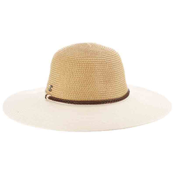 Driftwood Bay Tweed Crown Wide Brim Sun Hat - John Callanan Wide Brim Sun Hat Callanan Hats cr326wh White Medium (57 cm)