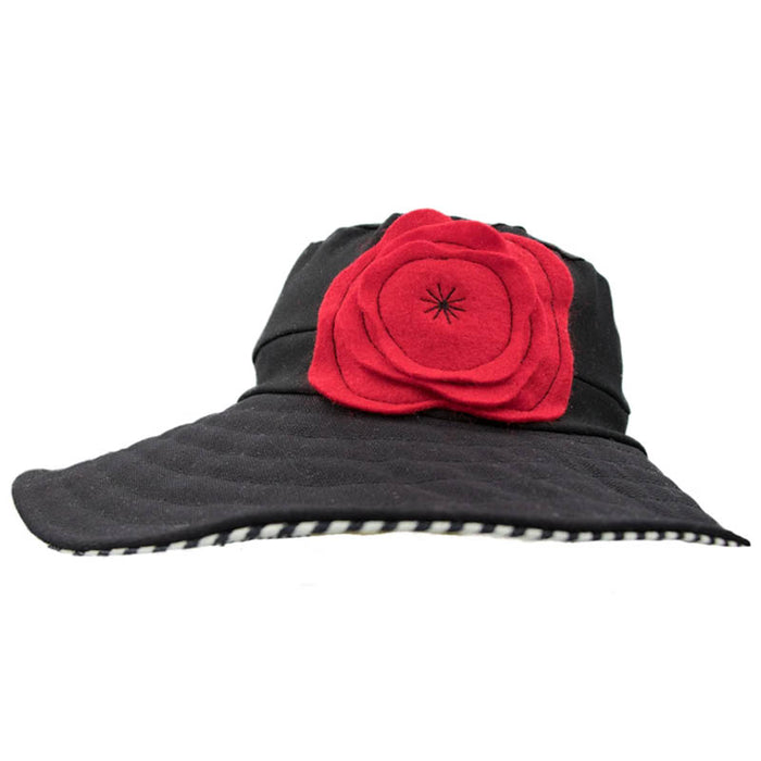 Eco Cotton Stretch Fit Black Sun Hat - Flipside Hats Wide Brim Hat Flipside Hats 019-100 Black OS (56-58 cm)