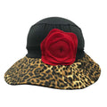 Eco Cotton Stretch Fit Sun Hat with Animal Print Brim - Flipside Hats Wide Brim Hat Flipside Hats 019-153 Black