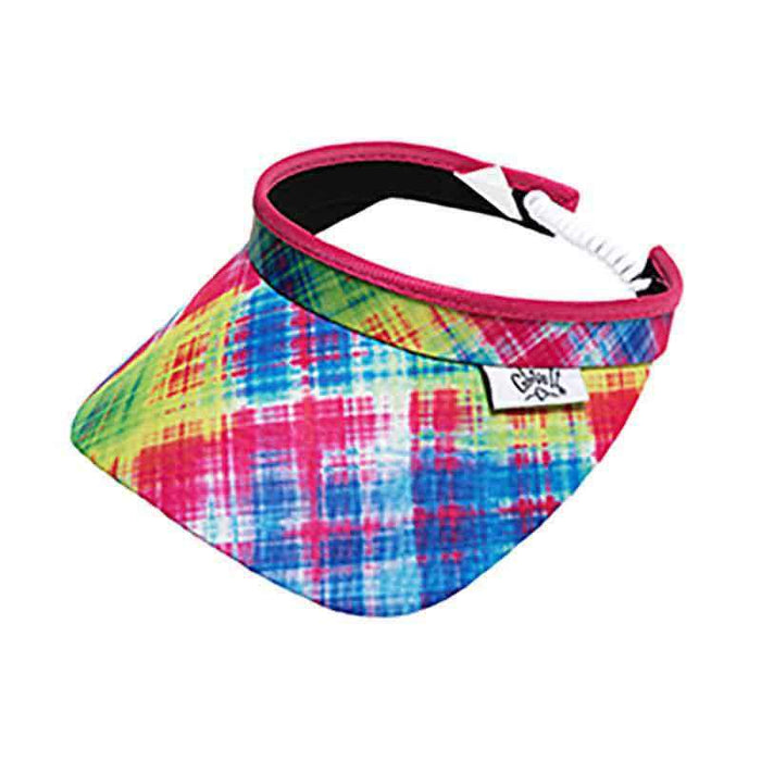 Electric Plaid Golf Sun Visor with Coil Lace by GloveIt Visor Cap GloveIt V227 Multicolor