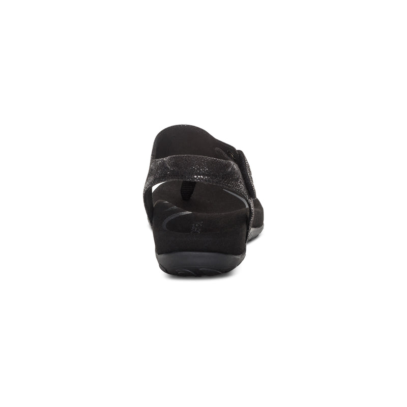 Ellie Adjustable Quarter Strap Thong Sandal #color_black