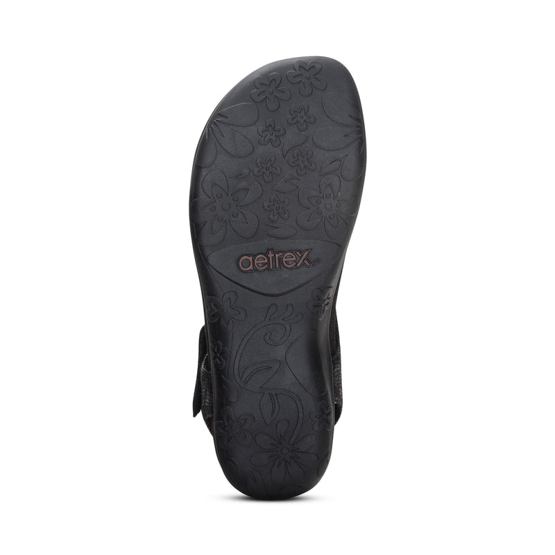 Ellie Adjustable Quarter Strap Thong Sandal #color_black