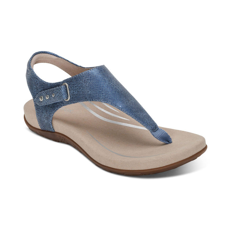 Ellie Adjustable Quarter Strap Thong Sandal #color_navy