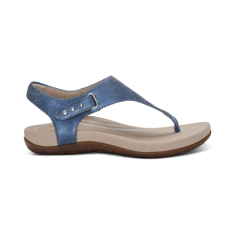 Ellie Adjustable Quarter Strap Thong Sandal #color_navy
