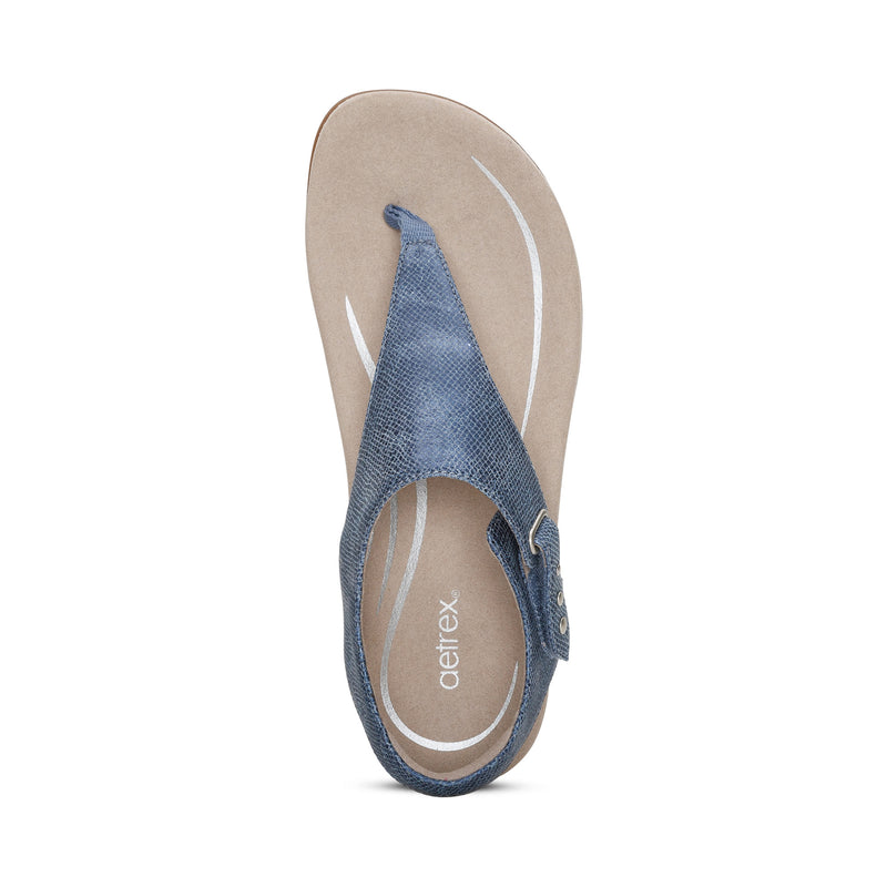 Ellie Adjustable Quarter Strap Thong Sandal #color_navy