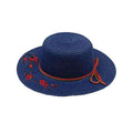 Embroidered Red Blossom Tree Sun Hat for Small Heads - Jeanne Simmons Hats Wide Brim Sun Hat Jeanne Simmons Accessories JS1061BL Navy XS (54 cm)