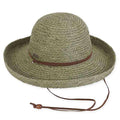 Emily Raffia Up Turned Brim Hat with Chin Strap - Sun 'N' Sand Hats Kettle Brim Hat Sun N Sand Hats hh2063C Sage Medium (57 cm)
