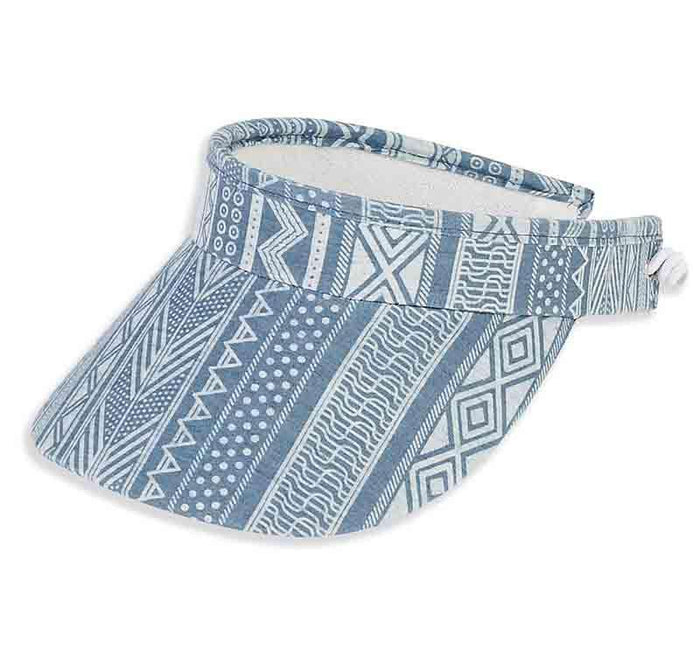 Emma Cotton Sun Visor with Curly Lace Closure - Sun 'N' Sand Hats Visor Cap Sun N Sand Hats