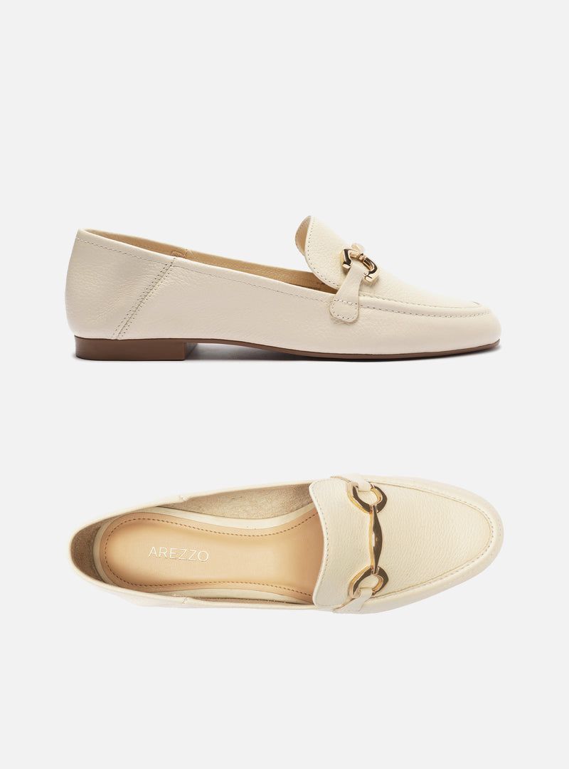 Emma White Leather Loafer Loafers ESSENTIAL