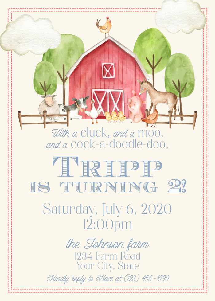 Farm Birthday Invitation
