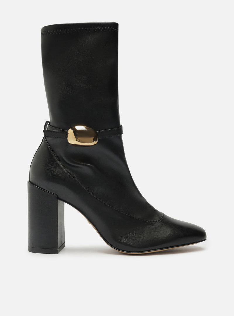 Farrah High Block Leather Boot Booties F/25