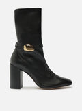 Farrah High Block Leather Boot Booties F/25