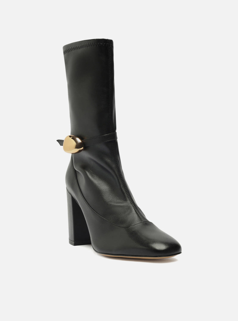 Farrah High Block Leather Boot Booties F/25