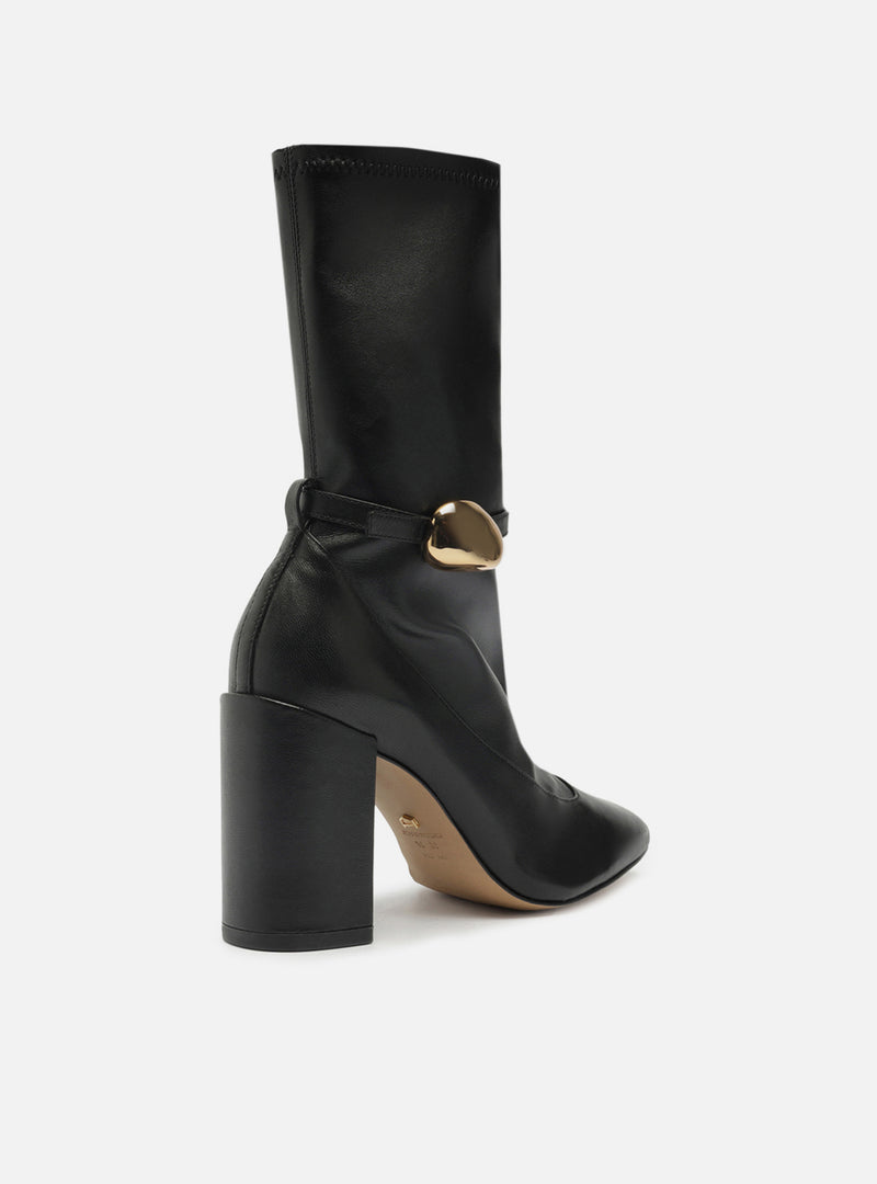 Farrah High Block Leather Boot Booties F/25