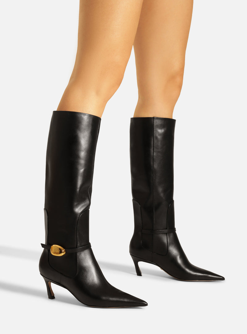 Farrah Low Stiletto Leather Boot Boots F/25