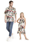 Father Daughter Kalani Set in Neon Pastel Sunset
