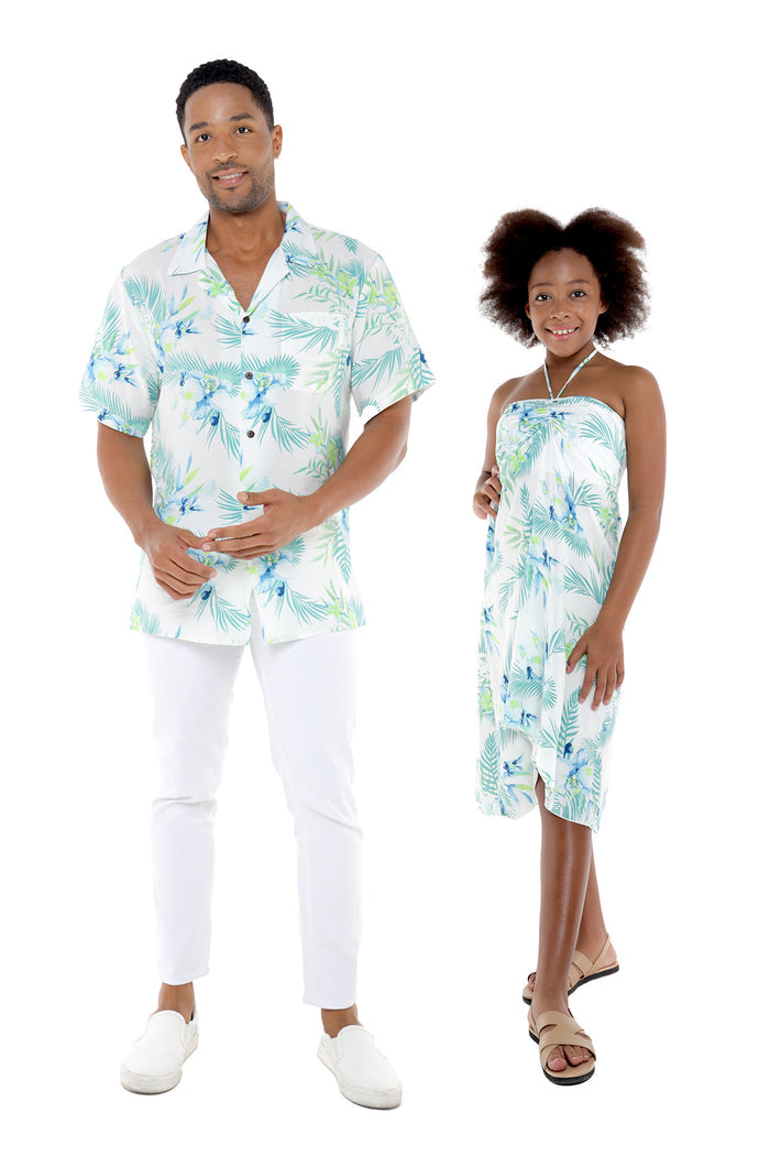 Father Daughter Kalani Set in Orchid Breeze White
