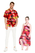 Father Daughter Kalani Set in Sunset Red