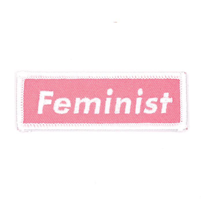 Feminist Embroidered Iron-On Patch (Pink)
