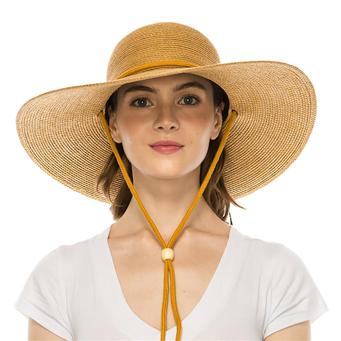 Fine Braid Straw Beach Hat, M/L size - Boardwalk Style Wide Brim Sun Hat Boardwalk Style Hats