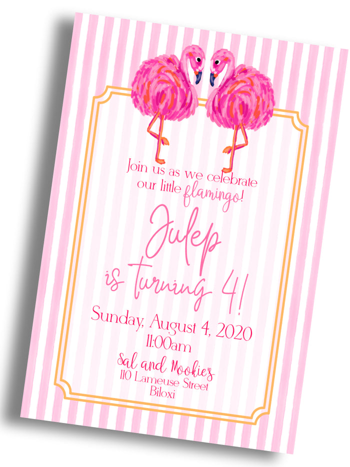 Flamingo Birthday Invitation