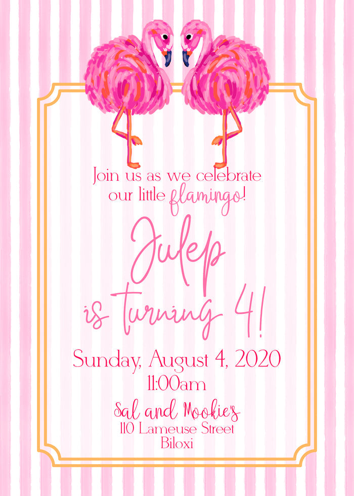 Flamingo Birthday Invitation