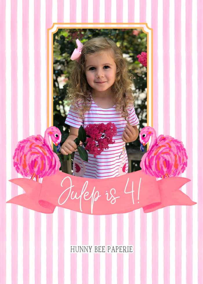 Flamingo Birthday Invitation