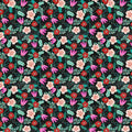 Flamingo Christmas Floral Black - 626