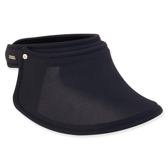 Flip Up Sun Protection Visor Hat - Sun 'N' Sand Hats Visor Cap Sun N Sand Hats HH3149B Black OS