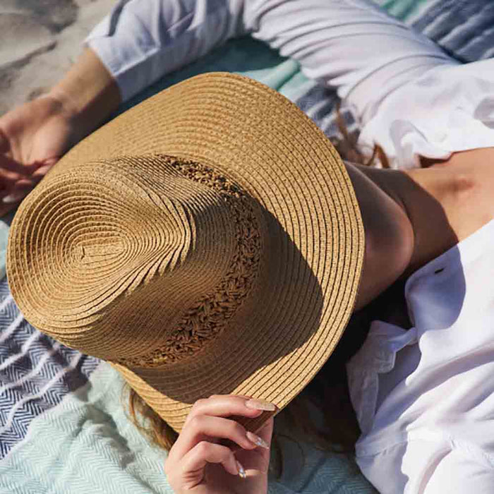 Floppy Safari Hat with Crochet Band - Cappelli Straworld Safari Hat Cappelli Straworld