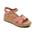 Flora Adjustable Quarter Strap Wedge  #color_antique rose