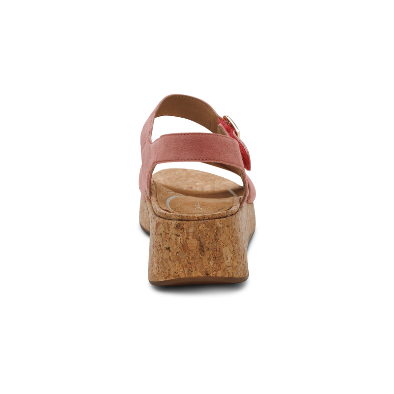 Flora Adjustable Quarter Strap Wedge  #color_antique rose