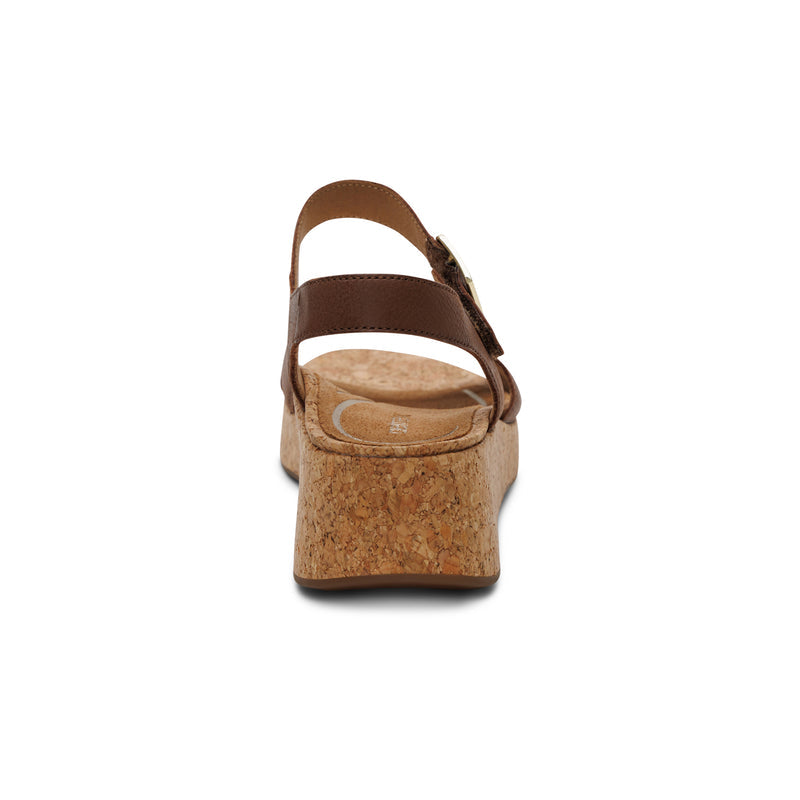 Flora Adjustable Quarter Strap Wedge  #color_brown